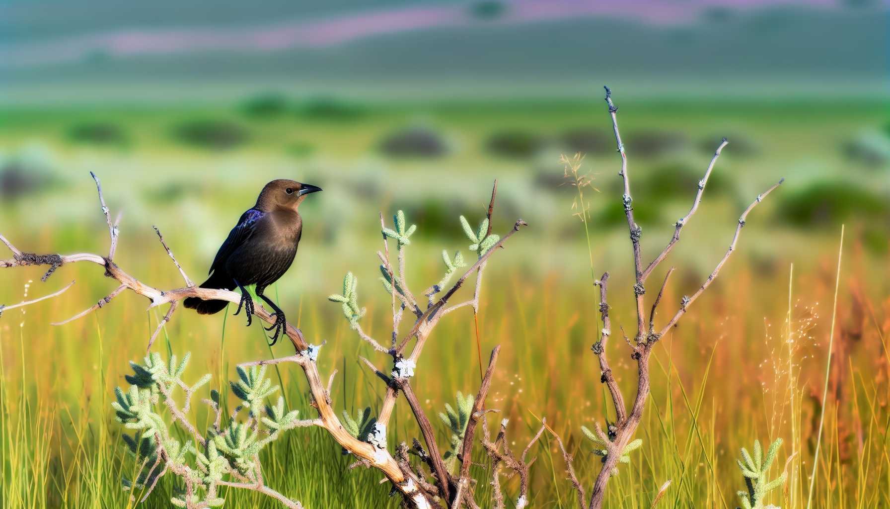 cowbird in natural habitat - AI generated illustration for article about The Cowbird Paradox: What 30 Years of Research Reveals About Misunderstood Birds